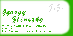 gyorgy zlinszky business card